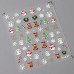 Christmas Snowman Nail Art Stickers Snowflake Winter Adhesive Sticker Decals M227