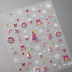 Christmas Tree Nail Art Stickers Adhesive Xmas Snowflakes Sticker Decals M253