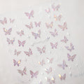 Laser Pink Butterfly Nail Art Stickers Adhesive Slider Embossed Sticker Decals M261