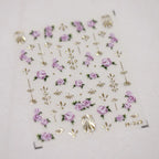 Rose Nail Art Stickers Adhesive Slider Metal Color Flowers Sticker Decals M319