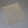 Gold Floral Nail Art Stickers 3D Adhesive Slider Rose Flower Sticker Decals M332