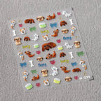 Cartoon Dog Nail Art Stickers Adhesive Embossed Puppy Dogs Sticker Decals M335