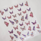 Butterfly Nail Art Stickers 3D Adhesive Slider Colorful Butterfly Wings Sticker Decals M339