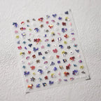 Wild Flowers Nail Art Stickers Adhesive Embossed Mini Floral Spring Trend Sticker Decals M348