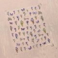 Gold Outline Butterfly Nail Art Stickers Adhesive Tulip Flowers Embossed Sticker Decals M411
