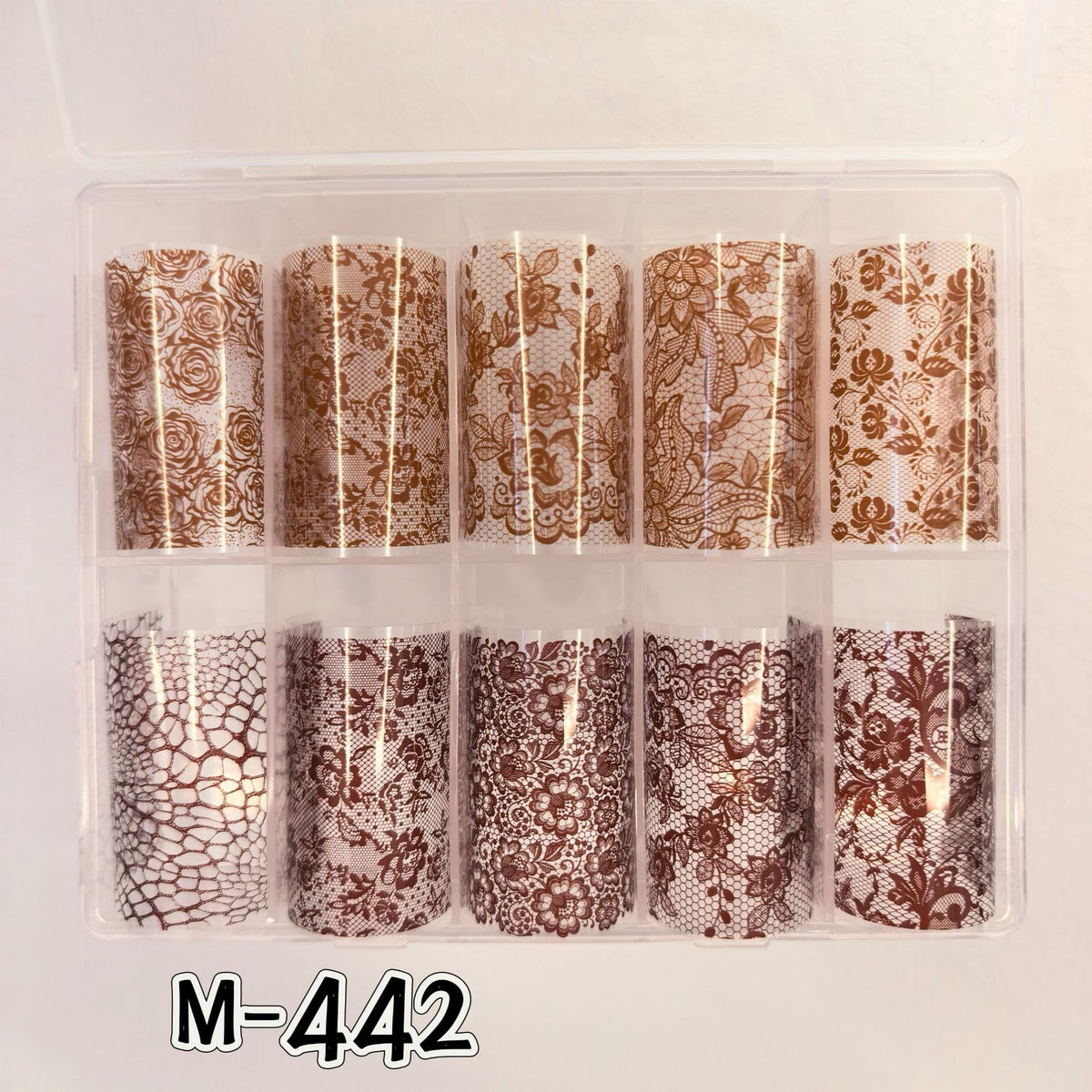 Elegant Lace Nail Foil Collection - White & Black Floral Wedding Art Decals