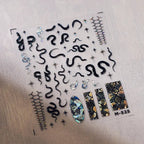 5D Black Snake Nail Sticker Snakeskin Sticker Decals M525
