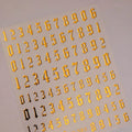 Gold Numbers Nail Art Stickers Adhesive Embossed Gothic Numbers Sticker Decals M582 Gold