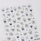 Gothic Spider & Heart Nail Stickers | Y2K Halloween Nail Art Decals M593