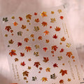 3D Embossed Fall Maple Leaf Nail Stickers - Thanksgiving Nail Art Decals 681

