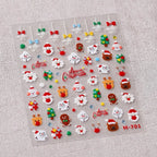 Christmas Nail Art Stickers Santa Claus Snowman Adhesive Sticker Decals for Holiday Manicures M701