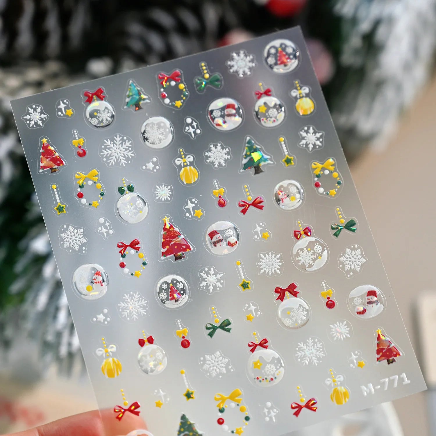 Merry Christmas Nail Stickers - Winter Snowflake Wonderland Jelly Decals