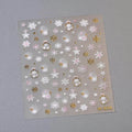 Crystal Snow Ball Nail Art Stickers Adhesive Winter Christmas Embossed Sticker Decals M808 Gold
