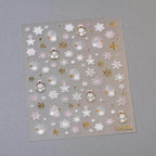 Crystal Snow Ball Nail Art Stickers Adhesive Winter Christmas Embossed Sticker Decals M808 Gold