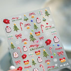 Cute Christmas Trees & Candy Canes Nail Stickers M815