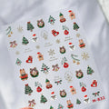 Cute Christmas Nail Stickers | Xmas Tree Gingerbread Man Decals M832