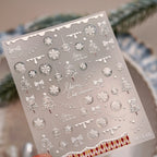 Merry Christmas Nail Stickers - Winter Snowflake Wonderland Jelly Decals