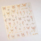 3D Fairy Butterfly Nail Stickers – Ultra-Thin Gold Wings Nail Art Decals M879