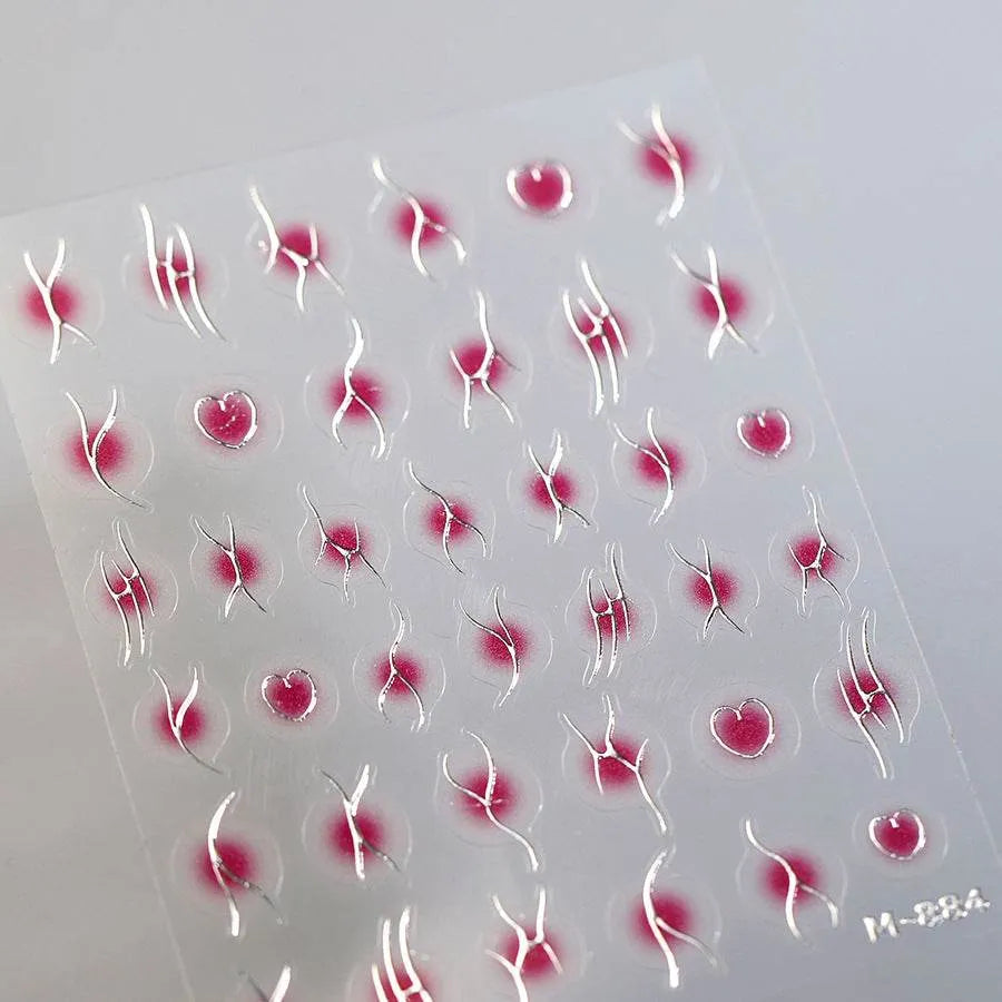 Metal Silver Nail Art Stickers French Lines Nail Art Adhesive Sticker Decals M884