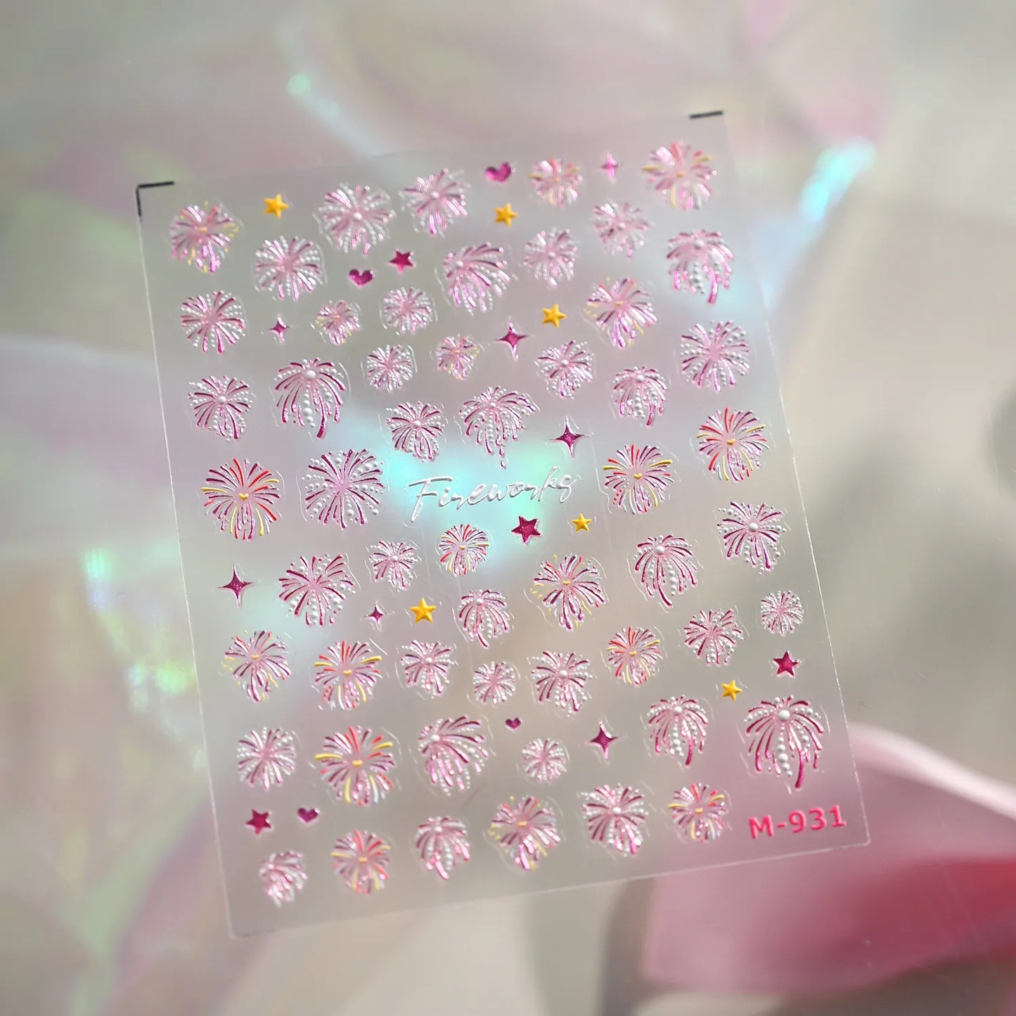 3D Fireworks Nail Stickers - New Year's Eve & Celebration Party Nail Art Decals M930