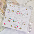 Beach Charm Rhinestone Nail Stickers – Pre-Arranged Self-Adhesive Nail Gems MD041
