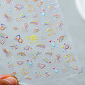 Colorful Graffiti Lines Nail Art Stickers Adhesive Slider Stars Jellyfish Sticker Decals MN058 embossed