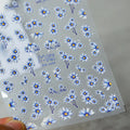 Blue Daisy Flower Nail Art Stickers Floral Adhesive Sticker Decals MN100F embossed