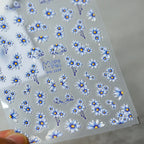 Blue Daisy Flower Nail Art Stickers Floral Adhesive Sticker Decals MN100F embossed