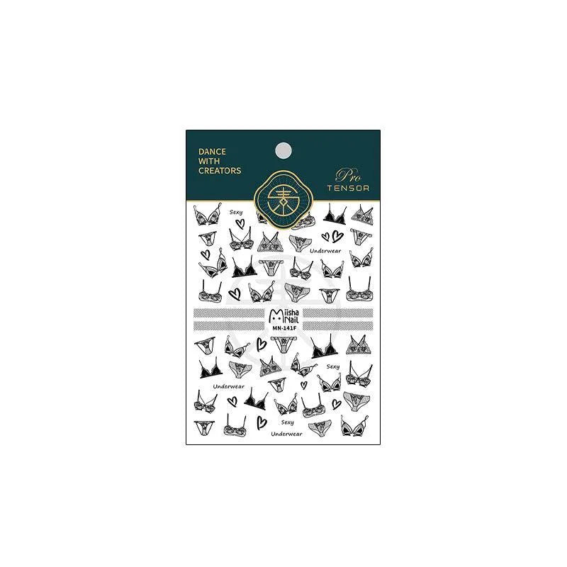 Summer Bikini Design Nail Art Stickers 3D Adhesive Slider For Summer Beach Sticker Decals MN141F embossed