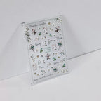 Black Rose Flower Nail Art Stickers Adhesive Slider Embossed White Rose Flower Sticker Decals MN174F