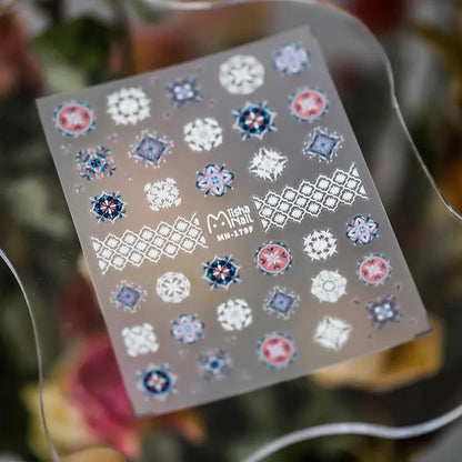 Nail Art Stickers Adhesive Slider Embossed Bohemia Style Sticker Decals MN179F embossed