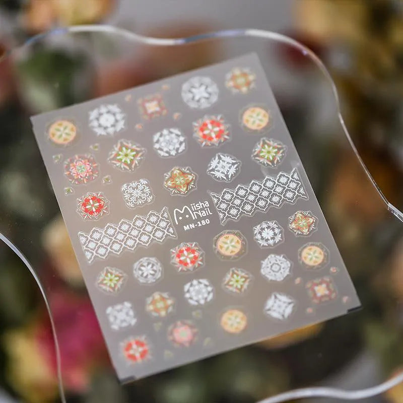 Nail Art Stickers Adhesive Slider Embossed Bohemia Style Sticker Decals MN180