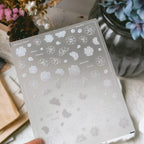 3D Flower Nail Art Stickers Adhesive White Floral Sticker Decals MN249