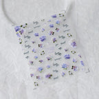 Purple Flower Nail Art Stickers Adhesive Sliders Hydrangea Sticker Decals MN289