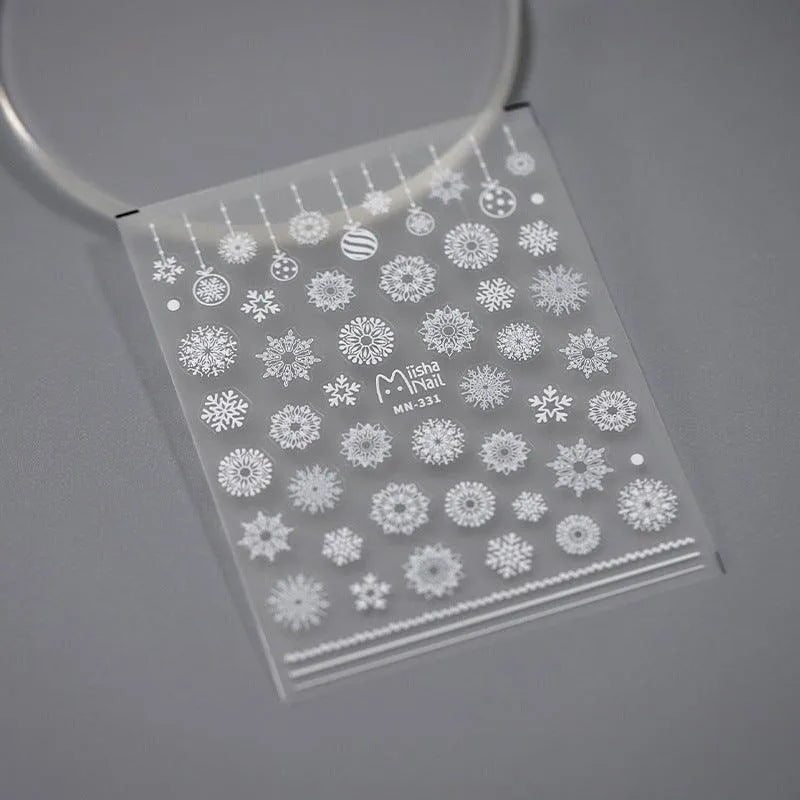 Snowflake Nail Art Stickers Winter Xmas Snow Adhesive Sticker Decals MN331