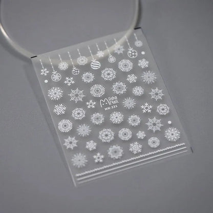 Snowflake Nail Art Stickers Winter Xmas Snow Adhesive Sticker Decals MN331