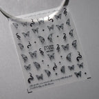 White Butterfly Nail Art Stickers Adhesive Slider Snake Sticker Decals MN333