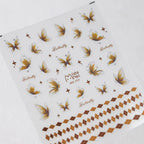 Brown Butterfly Nail Art Stickers 3D Adhesive Butterfly Sticker Decals MN354