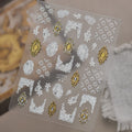 Vintage Baroque & White Lace 3D Embossed Nail Art Stickers 1023