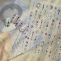 Boho 3D Gemstone & Pearl Nail Stickers 1048