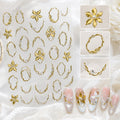 Luxury 3D Metallic Vine & Flower Nail Stickers 1047