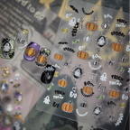 3D Cute Halloween Nail Stickers - Spooky Ghosts,Bats & Pumpkins Decals