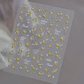 Metal Gold Floral Nail Sticker Decals 1073