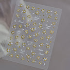 Metal Gold Floral Nail Sticker Decals 1073