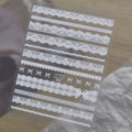 Coquette Lace Bow Nail Stickers - Elegant Black & White Decals 1077