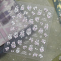 3D Luxury Christmas Nail Stickers - Elegant Bows, Pearls, Snowflakes Series 