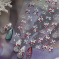 Christmas Tree & Bow Pearl Nail Stickers 
