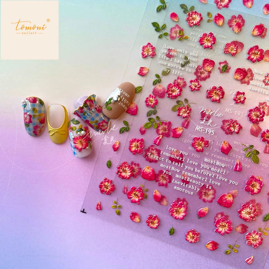 3D Daisy Flower Nail Stickers – Ultra-Thin Nail Art Decals to1343