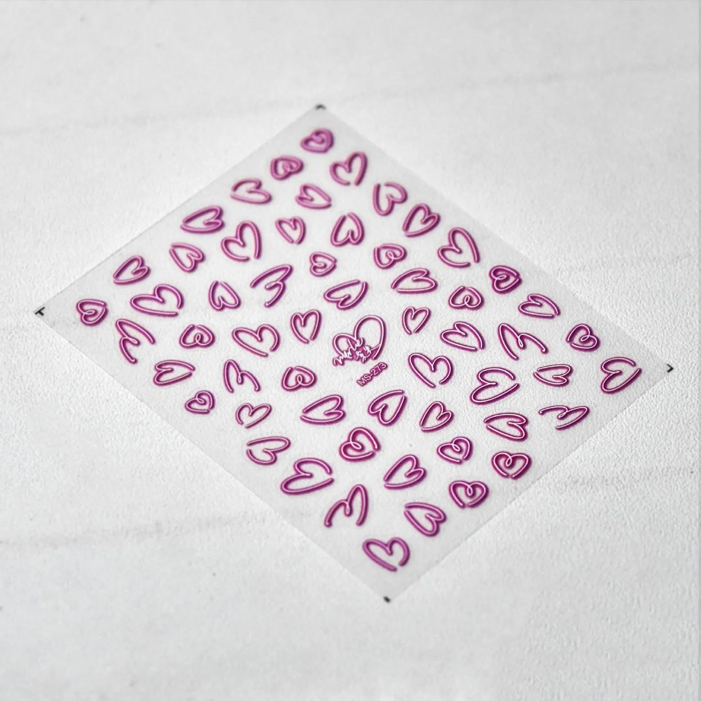 Neon Love Heart Nail Art Stickers Adhesive Hollow Sticker Decals for Valentine's Day MS273