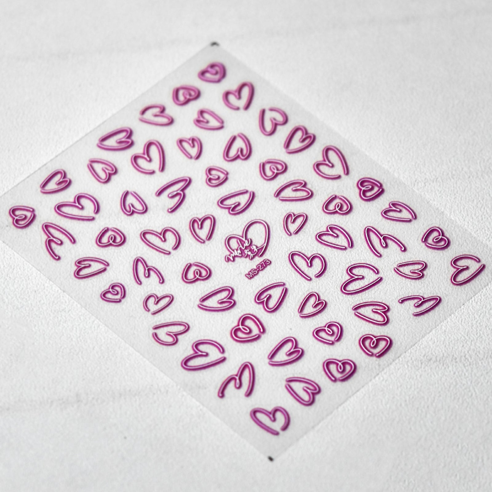 Neon Love Heart Nail Art Stickers Hollow Decals for Valentine's Day
